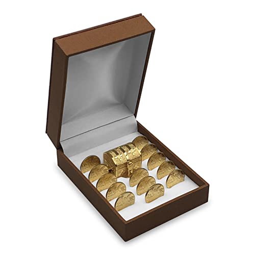Nh 24k Gold Plated Wedding Unity Coins With Decorative Display Case Treasure Box