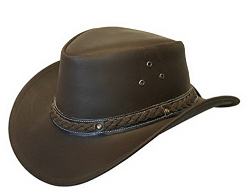 Leather Down Under HAT Aussie Bush Cowboy Style Classic Western Outback Brown