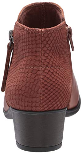 Clarks Women Adreena Hope Ankle Boot Mahogany Leather 9 Wide Pair of Shoes