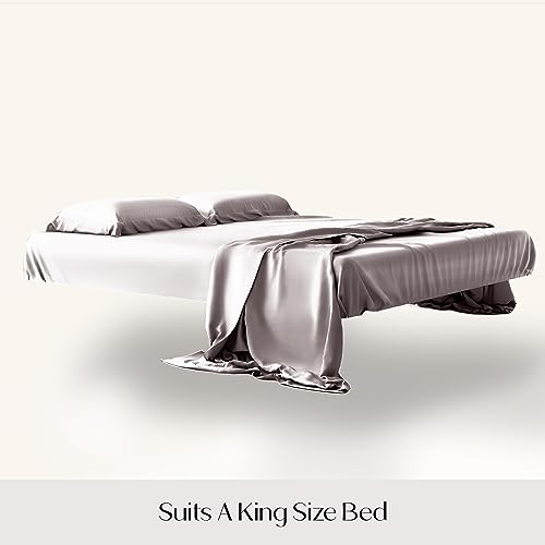 Colorado Home Co Silk King Fitted Sheet Pure White 78X80X15 Inch Deep Pocket