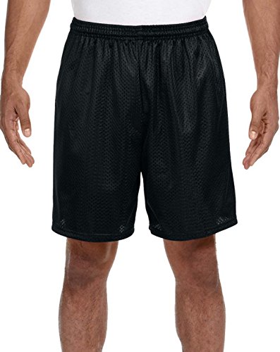 A4 N5293 Adult Tricot-Lined 7 Mesh Short Black XX-Large