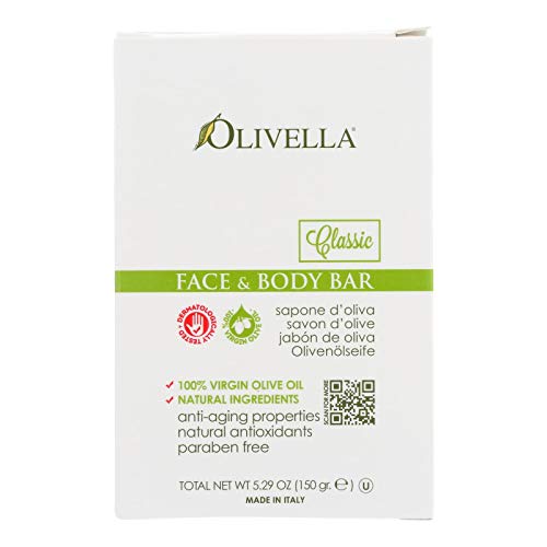 Bar Soap 100% Virgin Olive Oil Face & Body Olivella 5.29 Oz Bar Soap