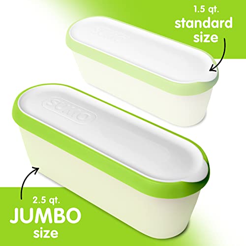 2 Pieces Ice Cream Storage Containers with Lids Set 2.5 Quarts Homemade Ice  Cream Tubs, Reusable Cream Container with Non Slip Base Freezer Containers