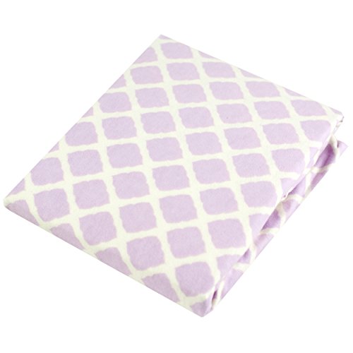 Kushies Soft Cotton Flannel Crib Sheet, Made in Canada, Lilac Lattice