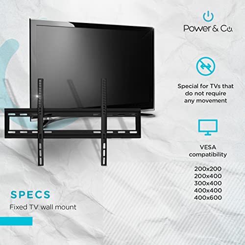 Power & Co Universal Fixed TV Wall Mount VESA Compatible Bracket