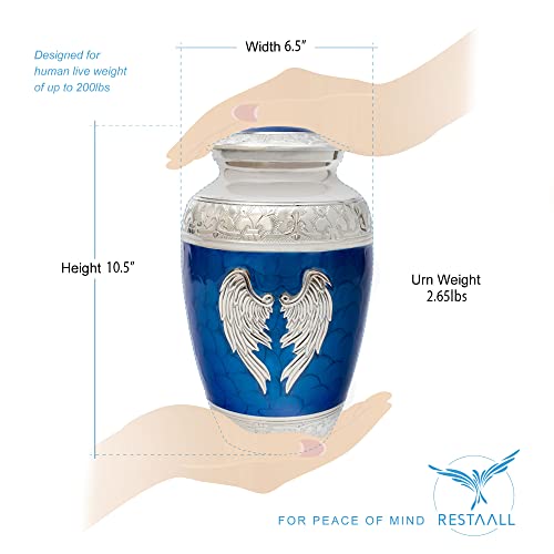 Blue Ashes Urn Blue Cremation Urn for Human Ashes Adult