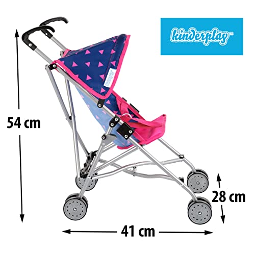 Kinderplay Doll Stroller Navy Blue 54cm Handle Height Model Kp0290t 41 X 20 X 155cm