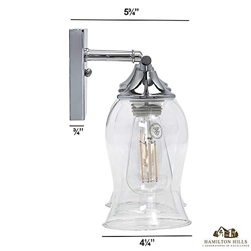 Hamilton Hills 4 Glass Shade Bathroom Vanity Light Fixture 2700k Led Bulbs Included