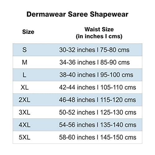 Dermawear Women's Blended Fabric Saree Shapewear Black Small