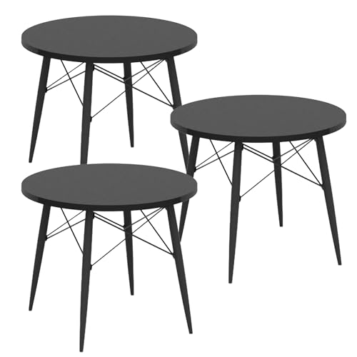 The Shop Circular Coffee Table Type 4 Legs Mdf Cover 80 Cm Diameter X 44 Cm Black