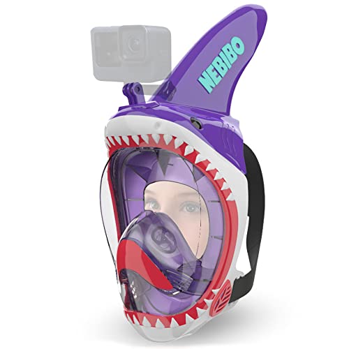 Junior Snorkel Mask Shark Purple XSmall