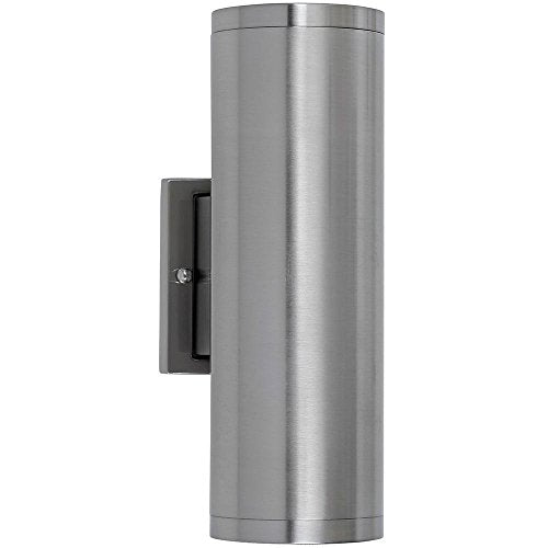 Hamilton Hills 12 Inch Outdoor Wall Sconce Up Down Cylindrical Light Silver