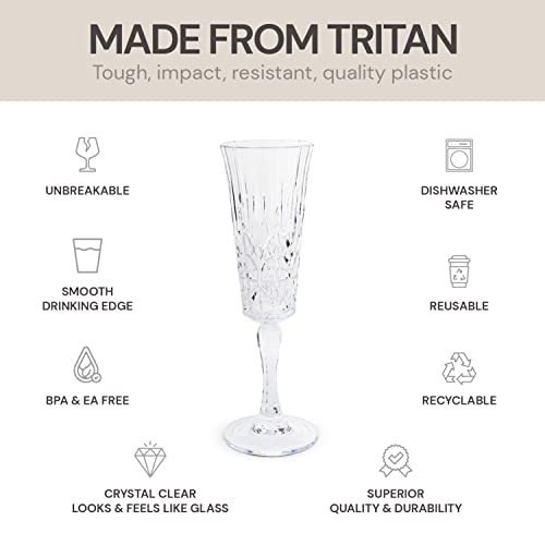 BELLAFORTE - Shatterproof Tritan Plastic Champagne Flute Clear