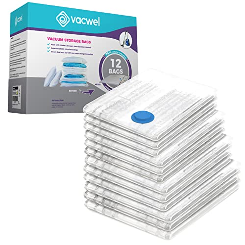 Vacwel Vacuum Storage Bags Strong Premium Variety Pack 12 Count