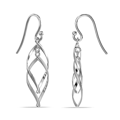 Charmsy Rhodium Plated Silver French Earrings for Women Teen 38 Mm