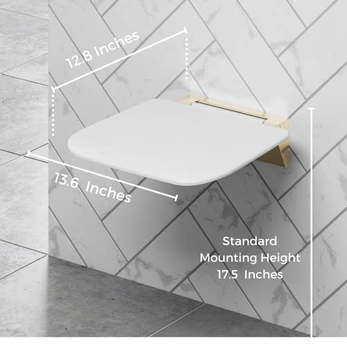 AUTUMN LANE Folding Shower Seat Wall Mounted Up to 350lbs Folding Shower Bench