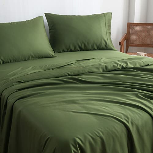 Bamtek 100% Viscose From Bamboo Sheets Queen Size Bed Queen Sheet Set Forest