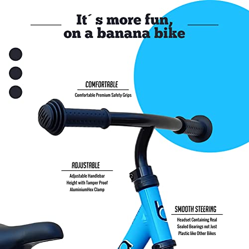 Banana GT Balance Bike Lightweight Toddler Bike Boys & Girls Ages 2 to 5 Blue