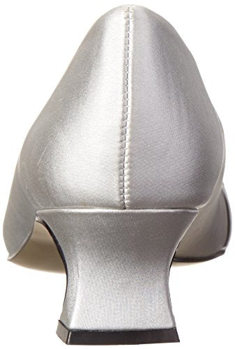 Easy Street Women's Waive Dress Pump,Silver Satin 5 M US