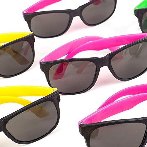 Neliblu 30 Pack Neon Kids Sunglasses UV Protection Party Favors Pool Beach