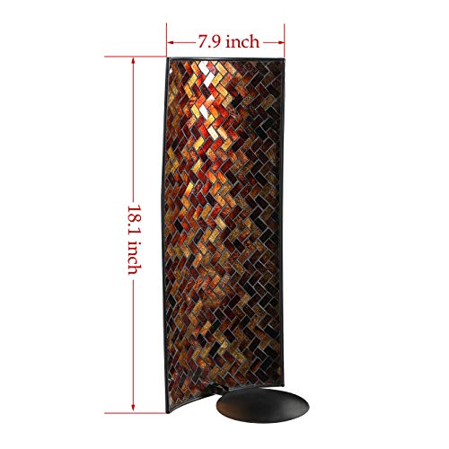 2 Pack Wall Candle Holders Decorative Autumn Leaves Metal Wall Candle Sconce | Wall Candle Holders Decorative | Vintage Mosaic Glass Candle Holder