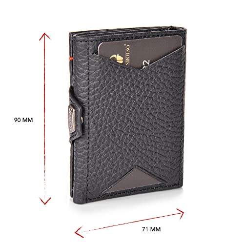 Donbolso Wallet Nextgen Slim Trifold Leather Rfid Wallet Grained Nappa Black