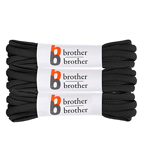 BB BROTHER BROTHER Replacement Oval  1/4'' Wide 45'' 114CM 3 Pairs Black