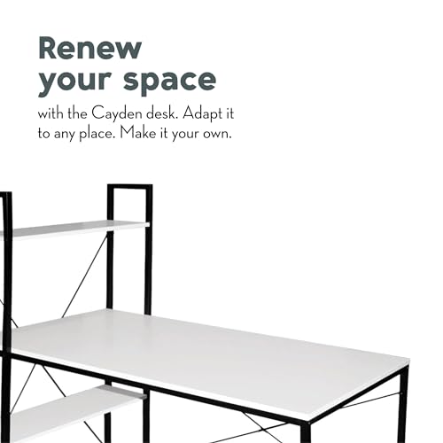 Cayden Work Desks for Home or Office Tables With Modern Minimalist Design Black