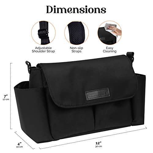 luxury little Stroller Organizer with Cup Holder and Non-Slip Adjustable Straps, Large Capacity Stroller Caddy, Water-Resistant, Fits Stroller like Uppababy, Nuna, Britax, Baby Jogger, BOB