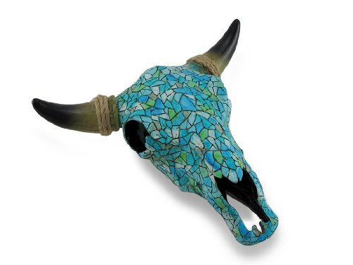Mosaic Turquoise Steer Skull Wall Hanging