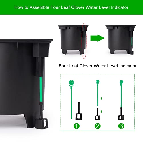 Self Watering Pot for Plants 5.5 Inch Four Leaf Clover Water Level Indicator