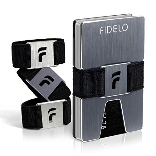 Fidelo Minimalist Wallet for Men Titan Galaxy Grey 4 Modern Cash Bands