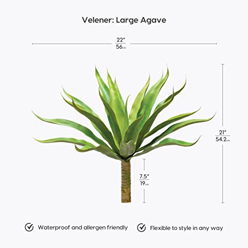 22 Inch Fake Agave Artificial Plant for Outdoor Indoor Set of 1
