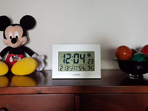 Kadams Large Digital Wall Clock Dual Alarm With Snooze Function Silver