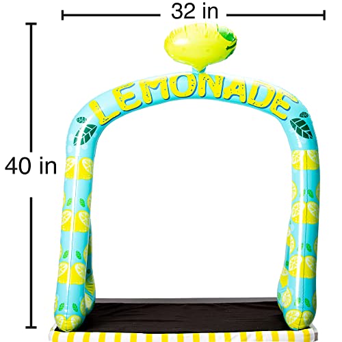 Inflatable Lemonade Stand - 37" x 41" Inch Lemonade Sign - Lemonade Party Supplies - Lemonade Stand For Kids