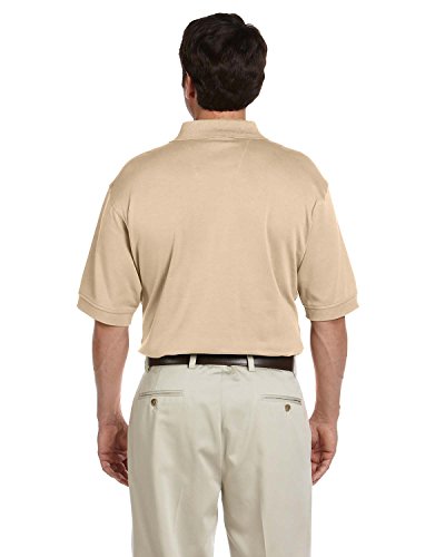 Devon & Jones Men's Solid Perfect Pima Interlock Short-Sleeve Polo Shirt, Stone Large