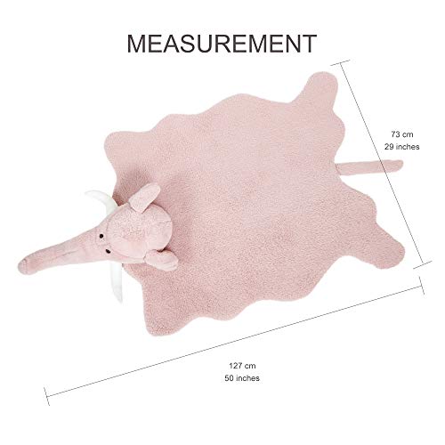 Room & Bloom Animal Rug Kids Baby Mat Tummy Time Play Mats Childrens Room (Elephant Baby Stuff) Floor Playroom Playmat Infants Toddlers Fluffy Padded Plush Belly Blanket Jungle Nursery Decor Boy Girl