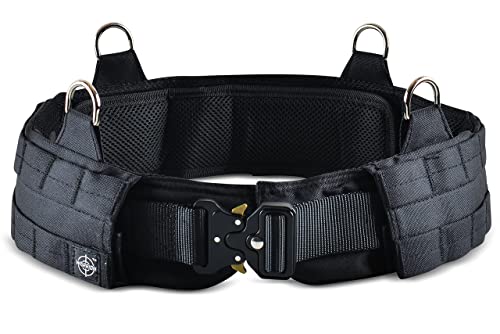 Warrion Tactical Battle Combat Belt Military Waist Belt Black 35 to 38 Inch