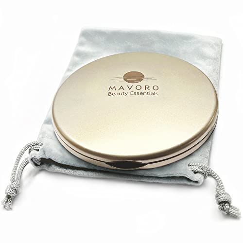 Magnifying Compact Mirror for Purses Distortion Mirrors Champagne Gold