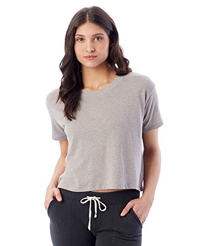 Alternative Women's Headliner Vintage Jersey Cropped T-Shirt, Smoke Grey Medium