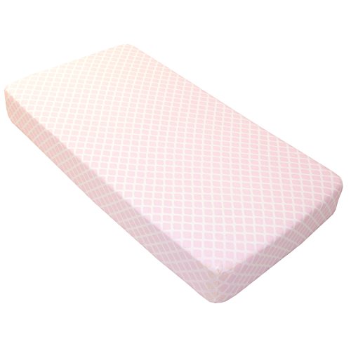 Kushies Soft Cotton Flannel Crib Sheet Made in Canada Pink Lattice