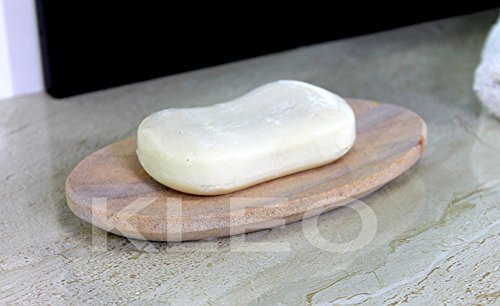 KLEO Soap Dish Rigged Design Water Absorbent Natural Rainbow Stone