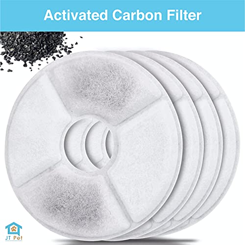 JT Pet Dog and Cat Automatic Fountain Water Bowl Replacement Carbon Filters Pack of 6