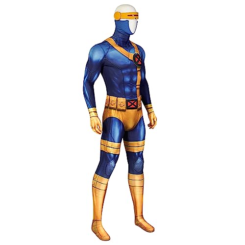 Yirugu Cyclops Cosplay Costume 3d Printed Superhero Role Play Bodysuit for Men