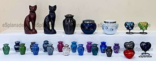 Esplanade Pet Cat Cremation Urn Brass Memorials Jar Container Keepsake Black