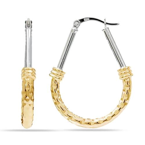 Lecalla 925 Sterling Silver Earrings Hoop for Women 35 Mm