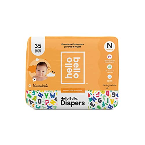 Hello Bello Diapers Newborn 35 Count Alphabet Soup Design