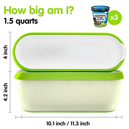 SUMO ICE CREAM CONTAINERS FOR HOMEMADE ICE CREAM - 2 ICE CREAM CONTAINERS  1.5 QT