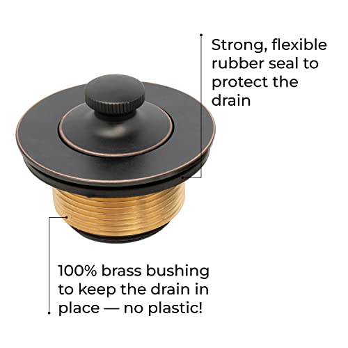 Brass Lift Turn Bathtub Drain Assembly Kit Trim Waste Overflow Face Plate