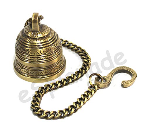 eSplanade Ethnic Indian Handcrafted Brass Temple Bell with Accessories